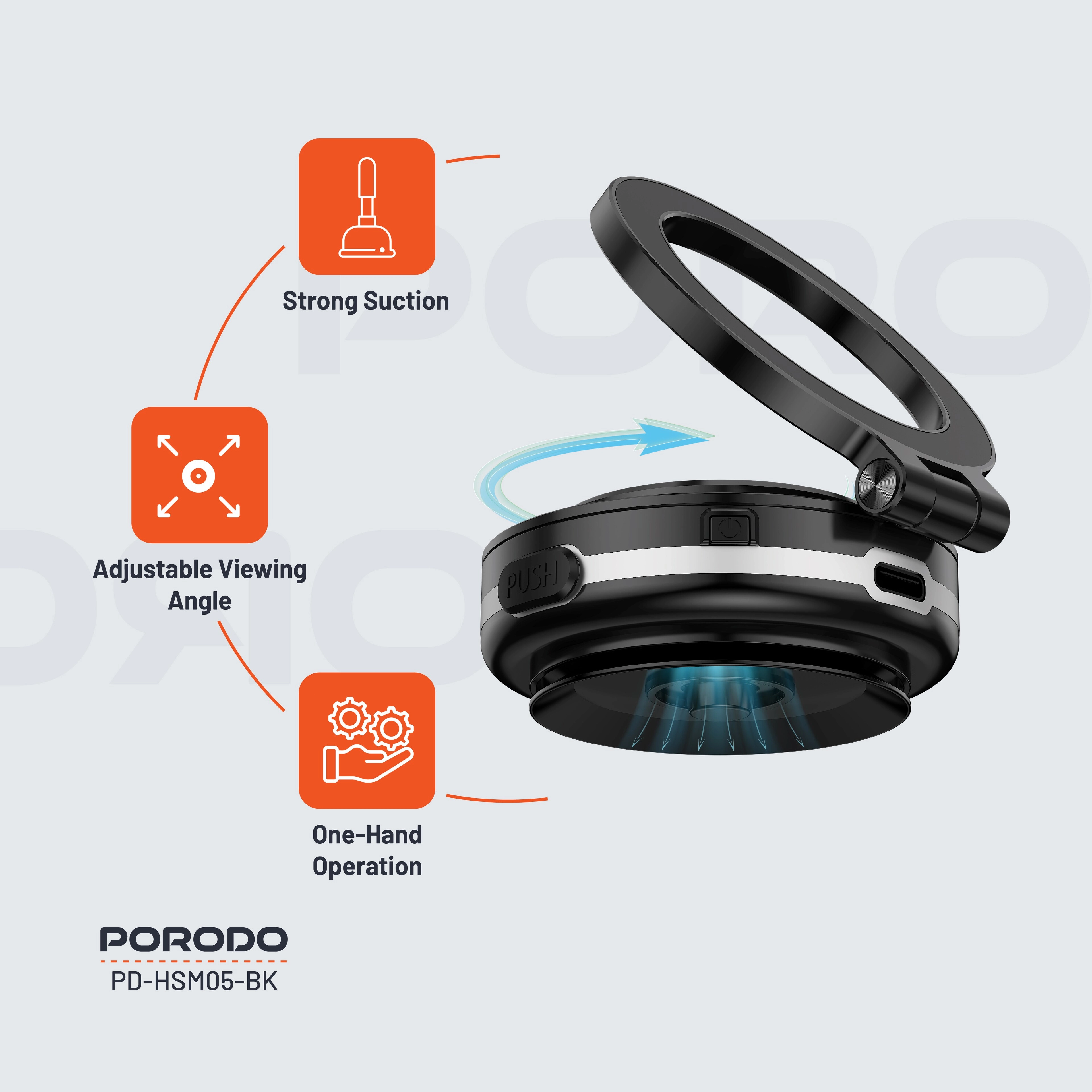 HS05 Vacuseal MagSafe Magnetic Mount - 360° Swivel 3.5kg Adsorption