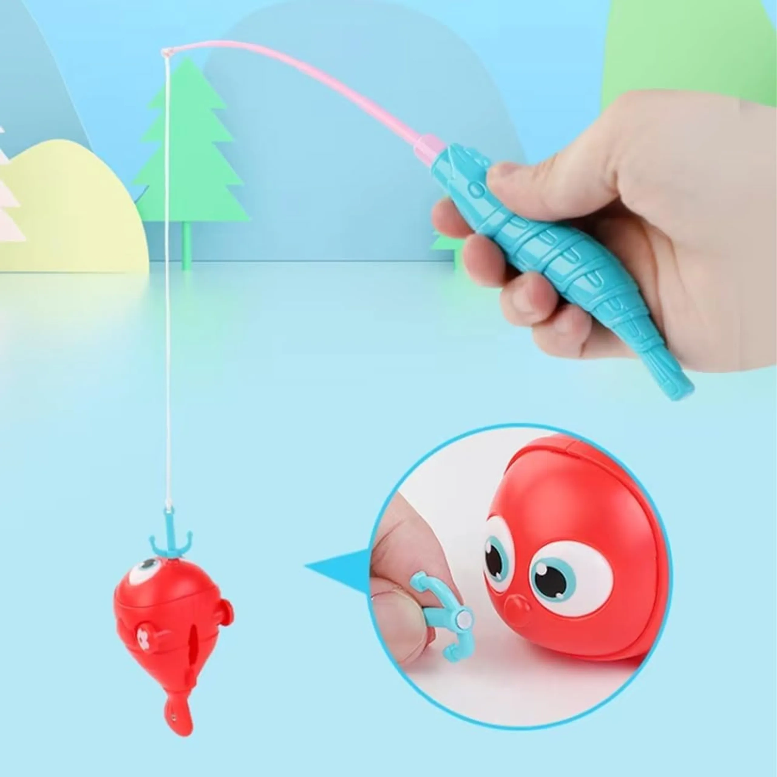 Magnetic Electric Fishing Game Toy Set - 3+ 7 pieces
