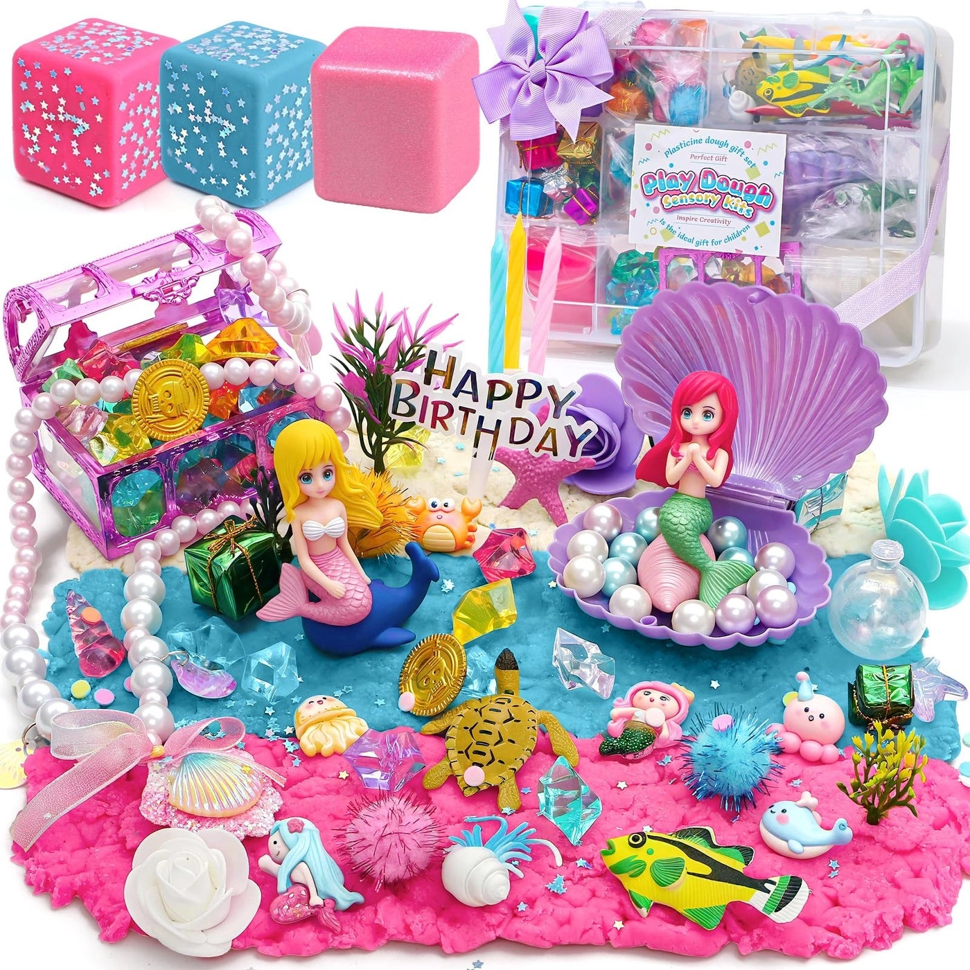 Mermaid Sensory Dough Kit - 3 Packs