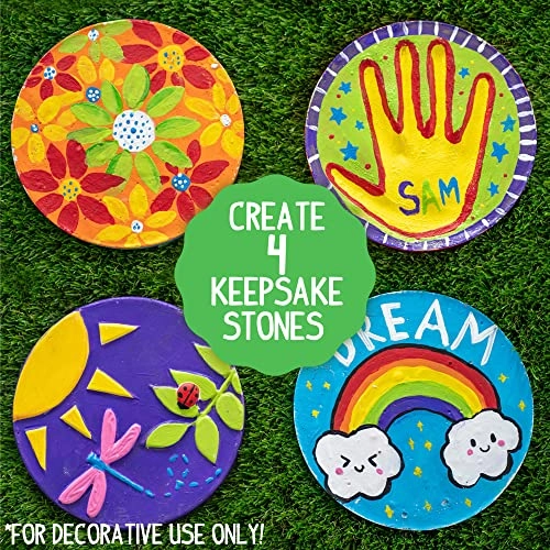 Mix & Mold Your Own & Make 4 DIY Personalized Stepping Stones - Multicolor 4