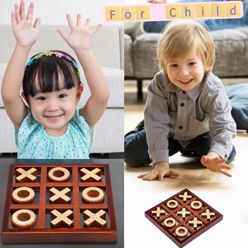 Tic Tac Toe - Wooden Family Game Two-Player