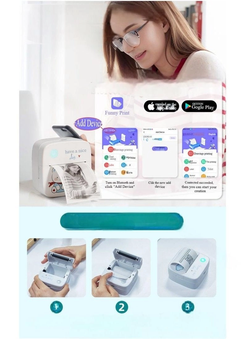 Mini Pocket Bluetooth Thermal Printer - Bluetooth 50 millimeter