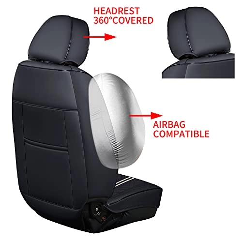 01SP-A2 - Front Seat 2 Pack Black With White Strip