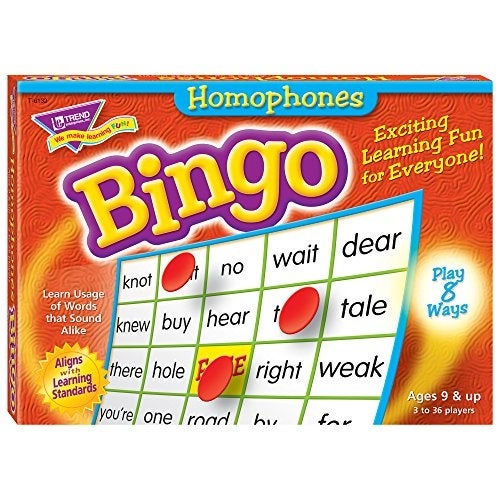 Homophones Bingo