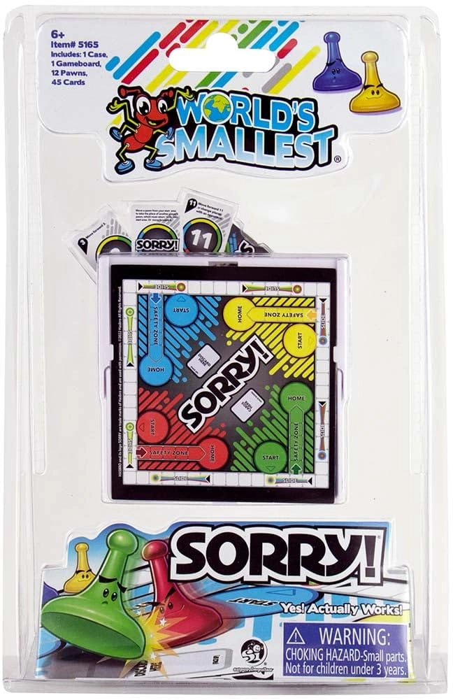 World’s Smallest Sorry - 1-2 Players Multi-color