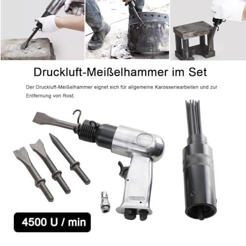 Compressed Air Hammer - 4-Piece Chisel Set 4500 RPM