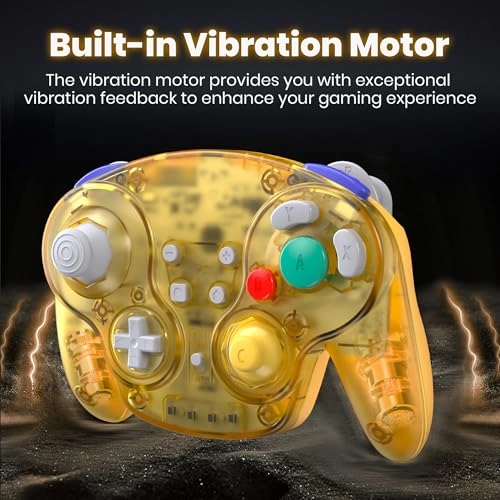 SWITCH2 PRO CONTROLLER - CLEAR YELLOW FOR NGC GAMECUBE CONSOLE, SWITCH/SWITCH OLED/ SWITCH2, PC, STEAM DECK, PC