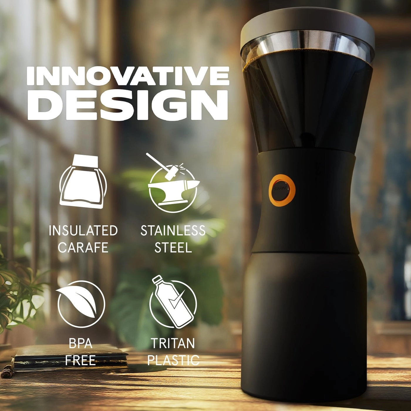 Cold Brew - Insulated Portable Stainless Steel Carafe Leakproof