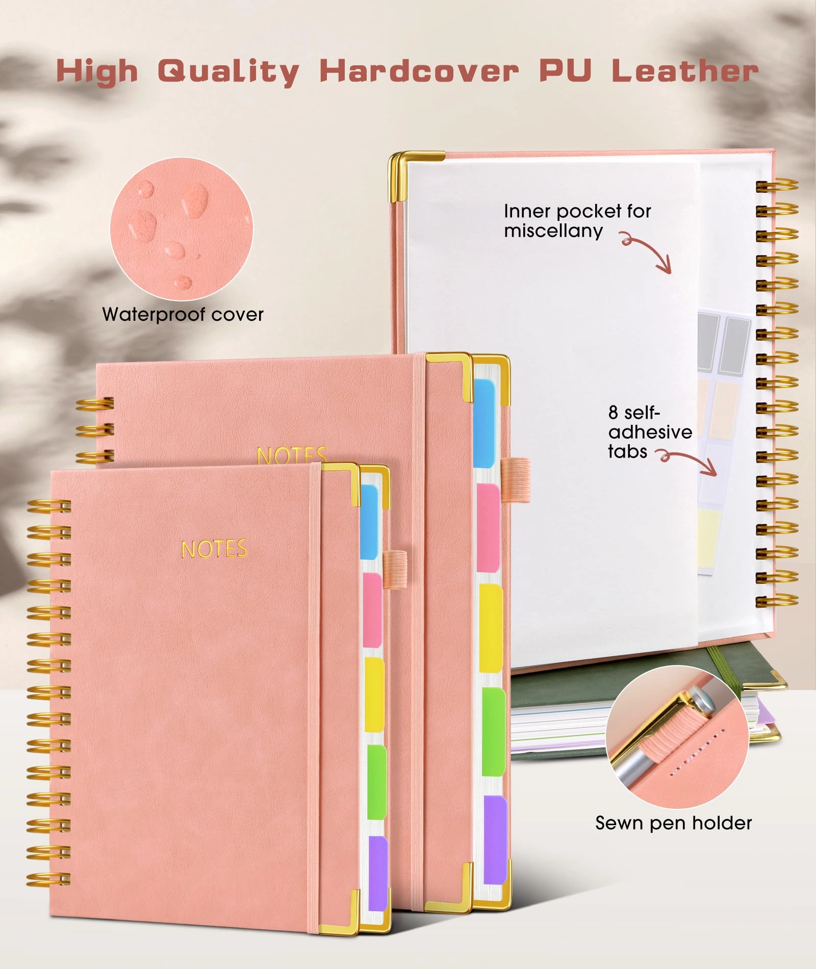 Hardcover Spiral Notebook A5 Spiral - Lined 300 Pages