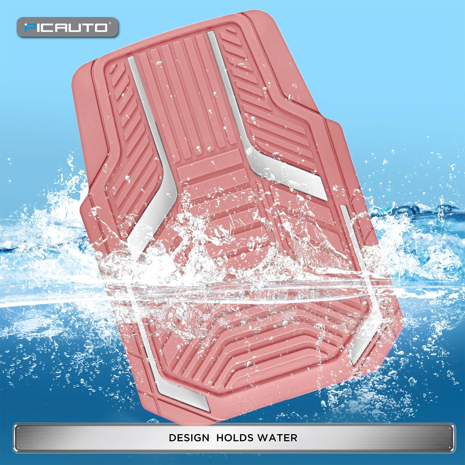 Heavy Duty Rubber Floor Mats - Pink Universal Fit