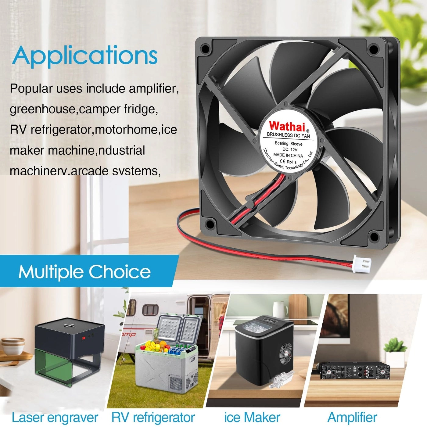 Computer Case Cooling Fan - 2 Pack 120mm x 25mm