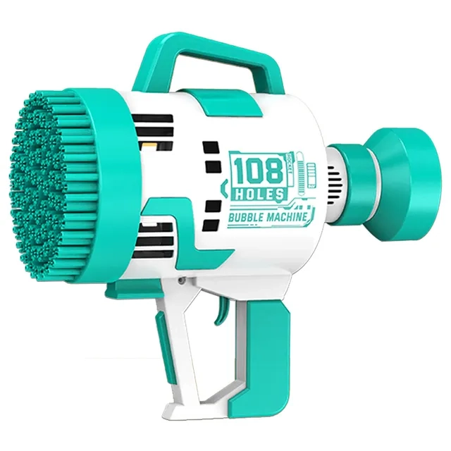 SAMBOX 108 Holes Bubble Machine Gun - 500mAh Rechargeable Battery With Light (SAM-LS_108BGR_GR)