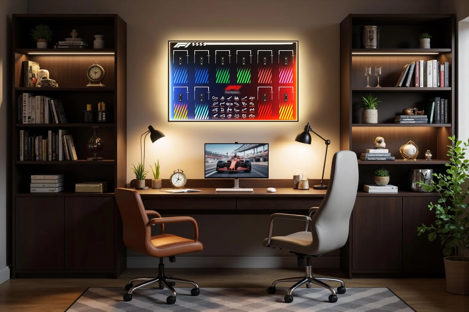 F1 car Wall Mount - 10car Black