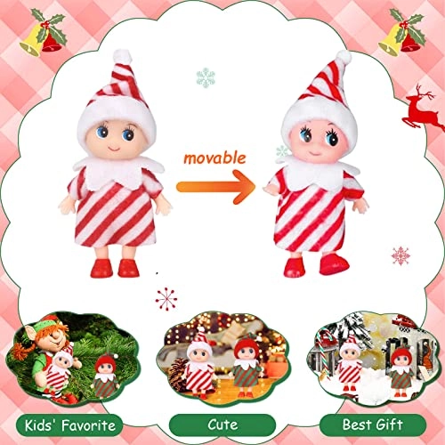 Elf Doll - Pack of 2 11 cm Candy stripe skirt