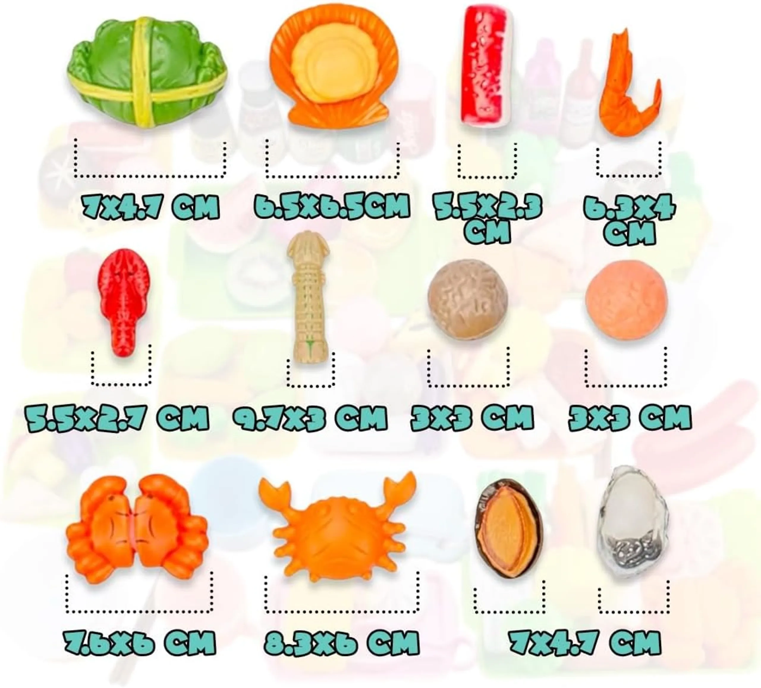 Plastic Fruit & Vegetables Pretend Play Set - 100 Pcs (31594931-KT008)
