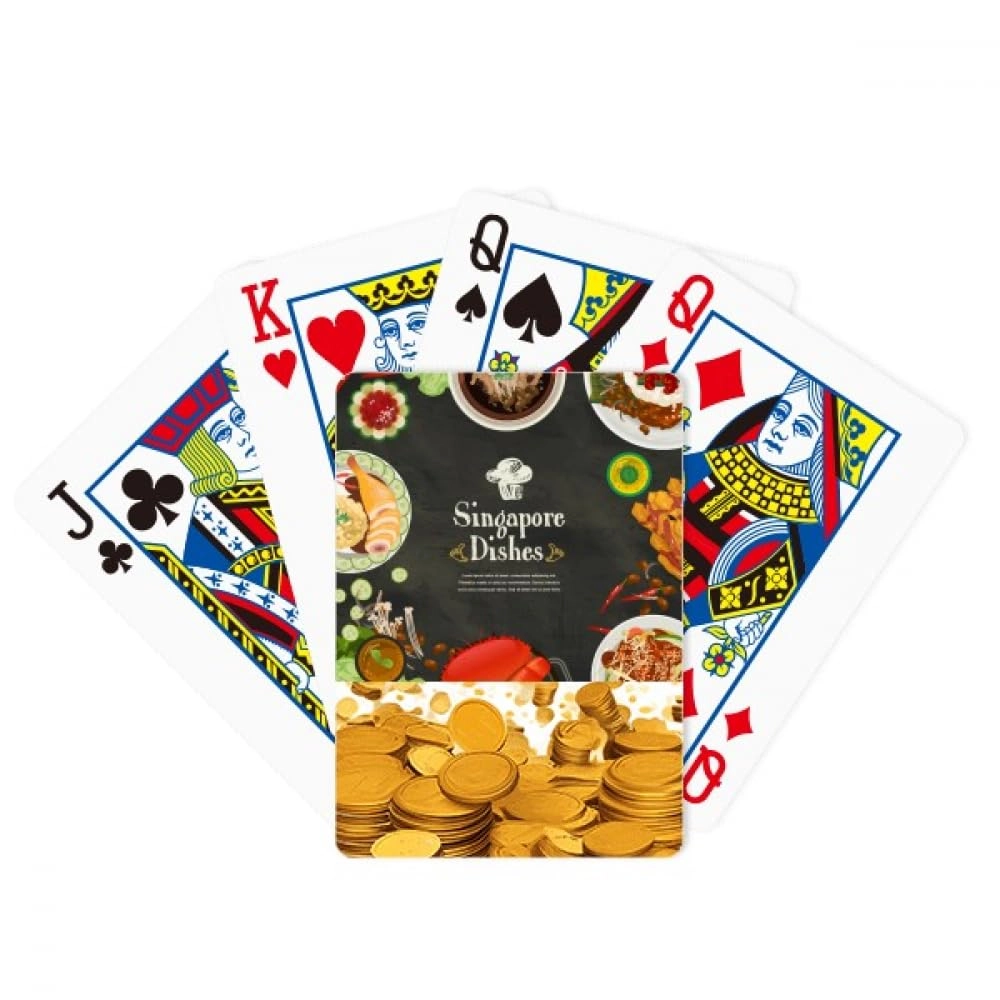 no/no Singapore Famous Delicious Dishes - Bridge Size 52 Playing Cards 2 Jokers