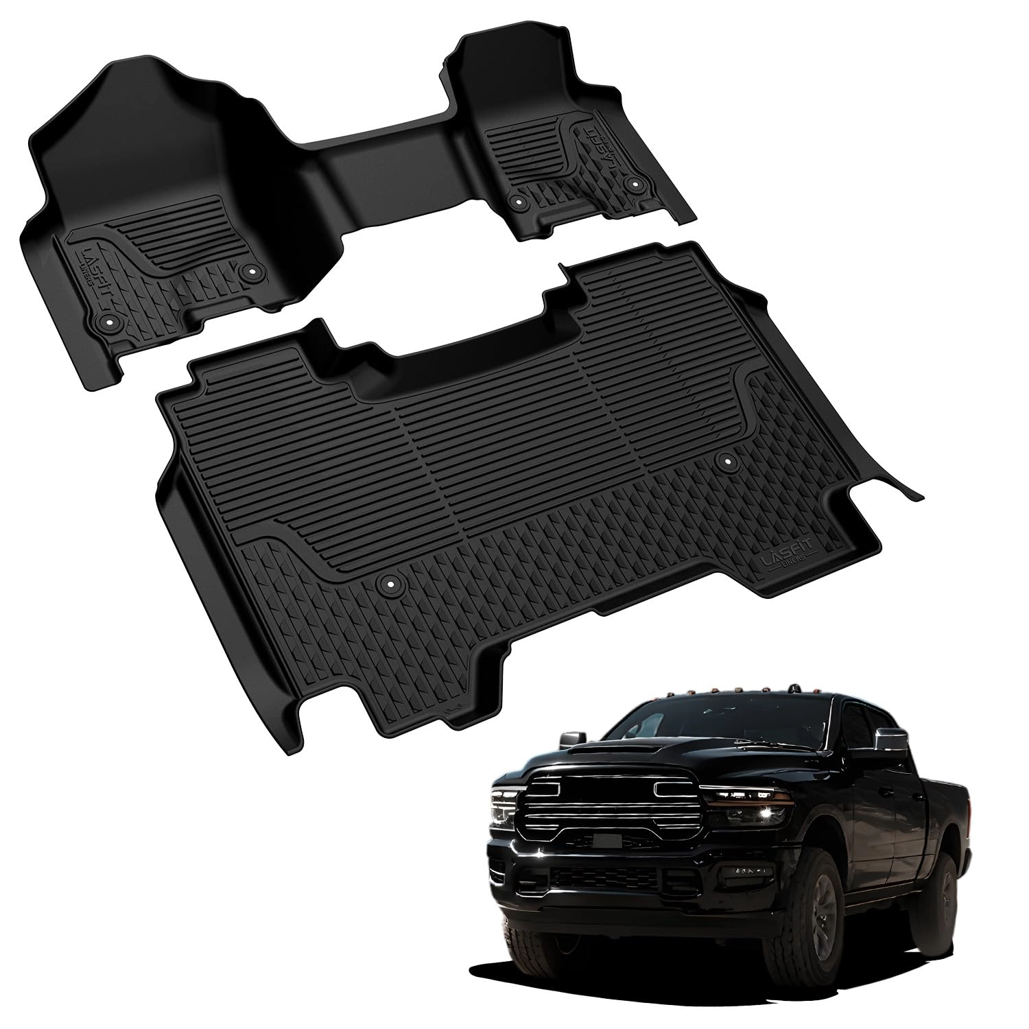 LASFIT Floor Mats for Ram 1500 Crew Cab