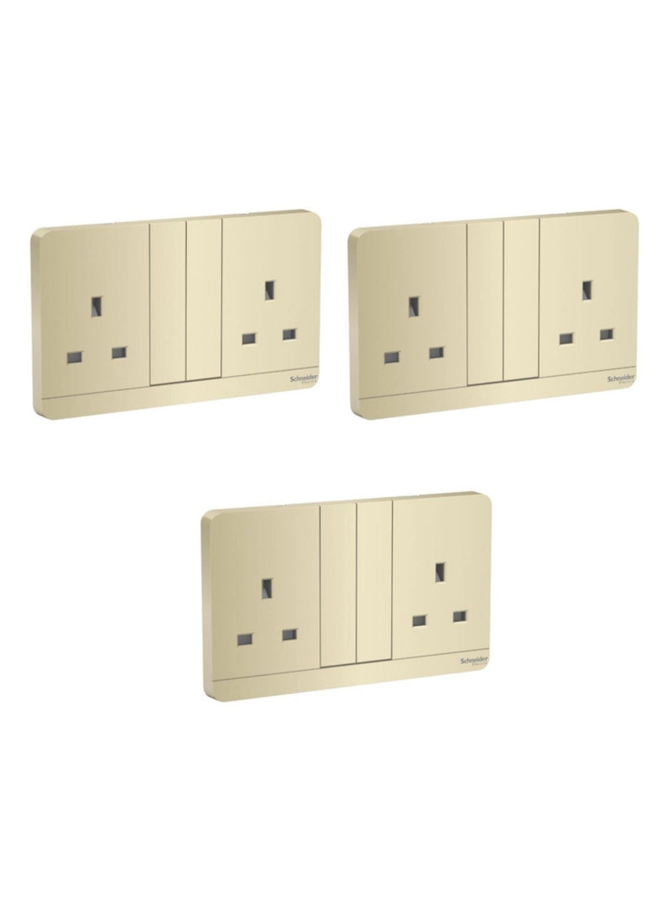 Schneider Electric AvatarOn 13A 2-Gang 1-Way Switch - 3 pcs
