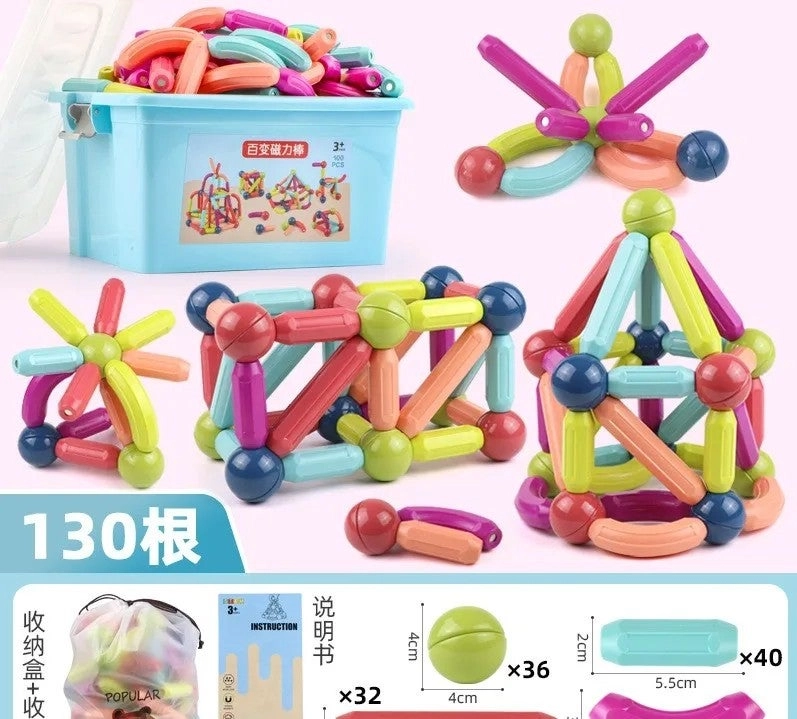 Bluejw 3D Magnetic Building Set - 130pcs
