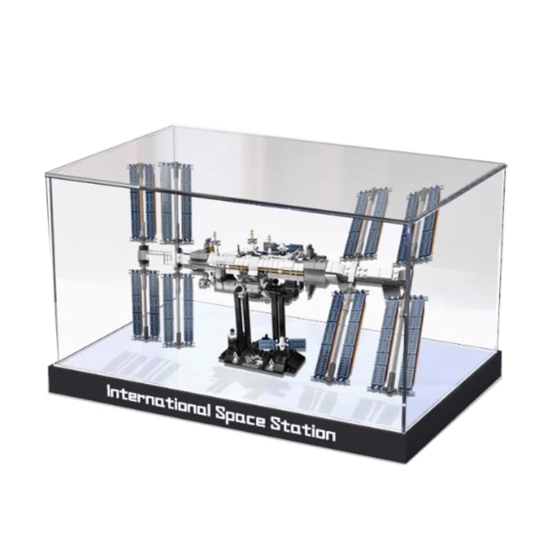 HCAEIOFJ Clear Acrylic Display Case for Lego Ideas 21321 - 21.65x13.77x11.02in. High Black Bottom