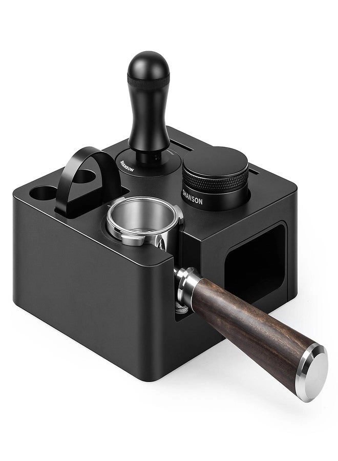 ShanSon Espresso Accessories Kit + Compact Espresso Tamper Set - 54mm + Distributor + Bottomless Portafilter + Dosing Funnel + Station