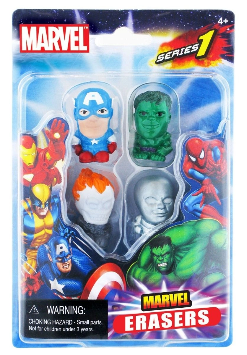 Marvel Collectible Erasers - 4-Pack Series 1 Set A