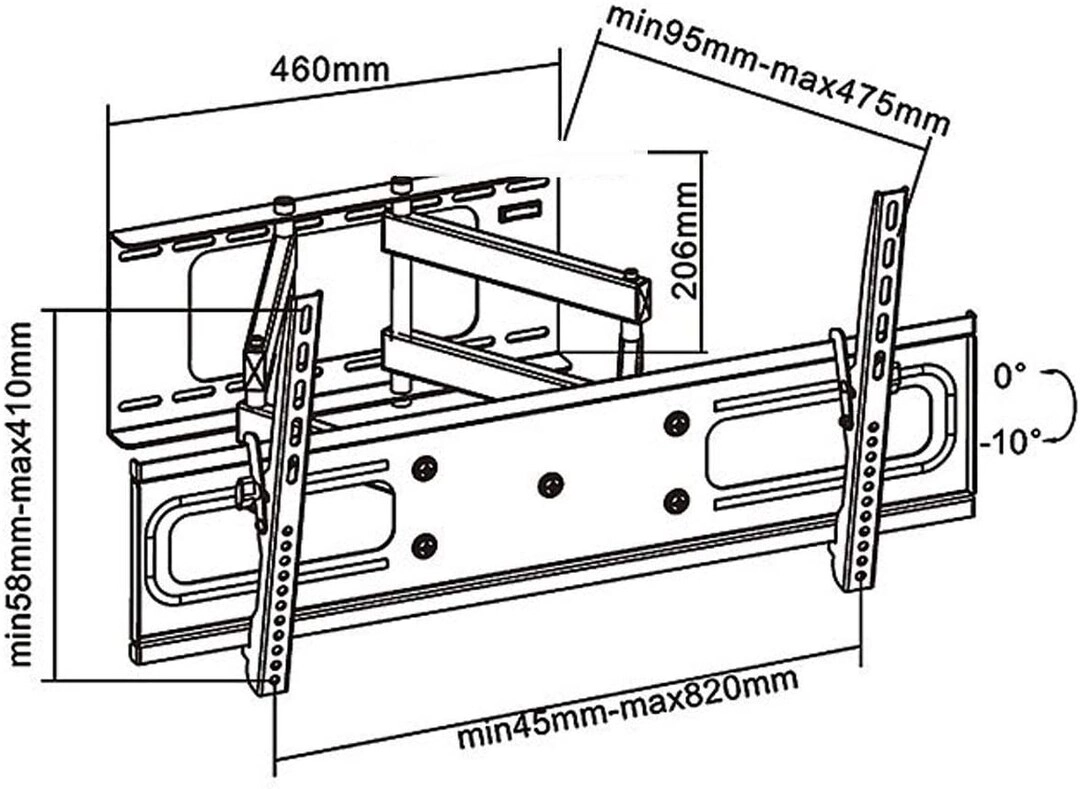 Monoprice Cantilever Tilt Full-Motion TV Wall Mount - 132 lbs 37" to 70"