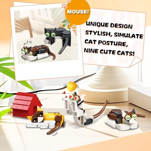 Cats Building Blocks - 9 unique cat models 443 pcs
