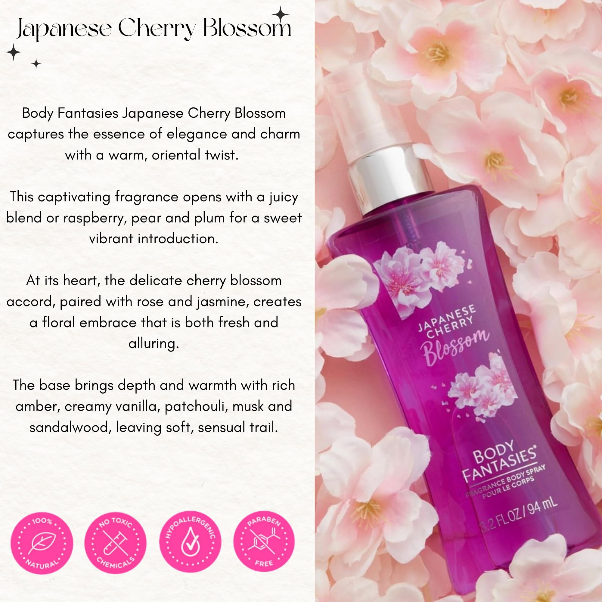 Signature Japanese Cherry Blossom Fragrance Body Spray - 236 ml Japanese Cherry Blossom