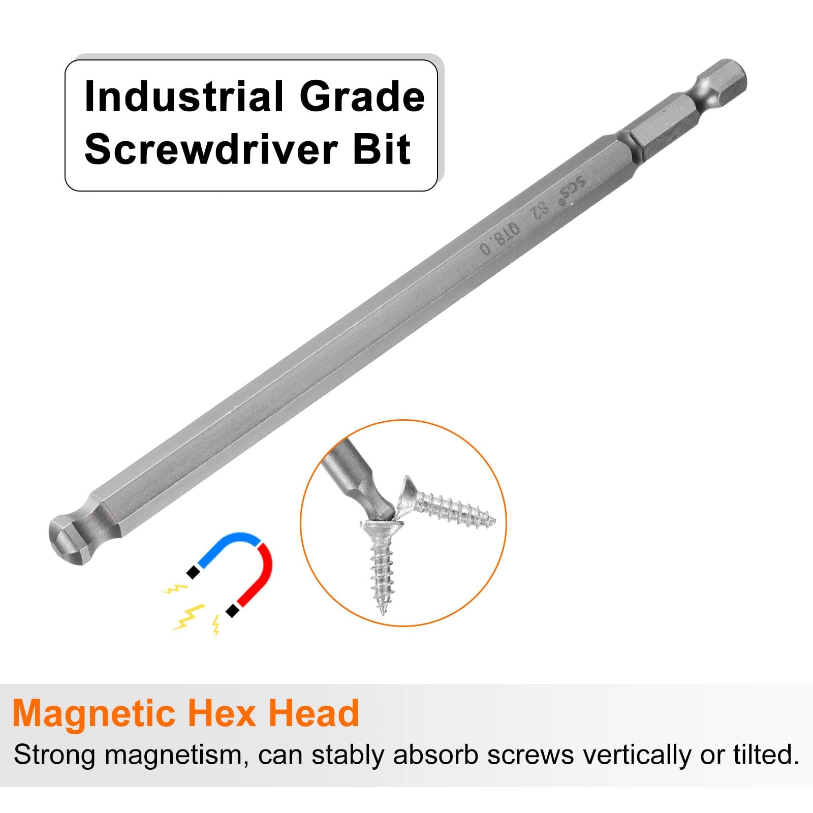 Ball End Hex Screwdriver Bit - 4pcs 150mm