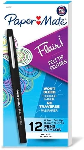 Flair - 12 Count Black 0.7mm