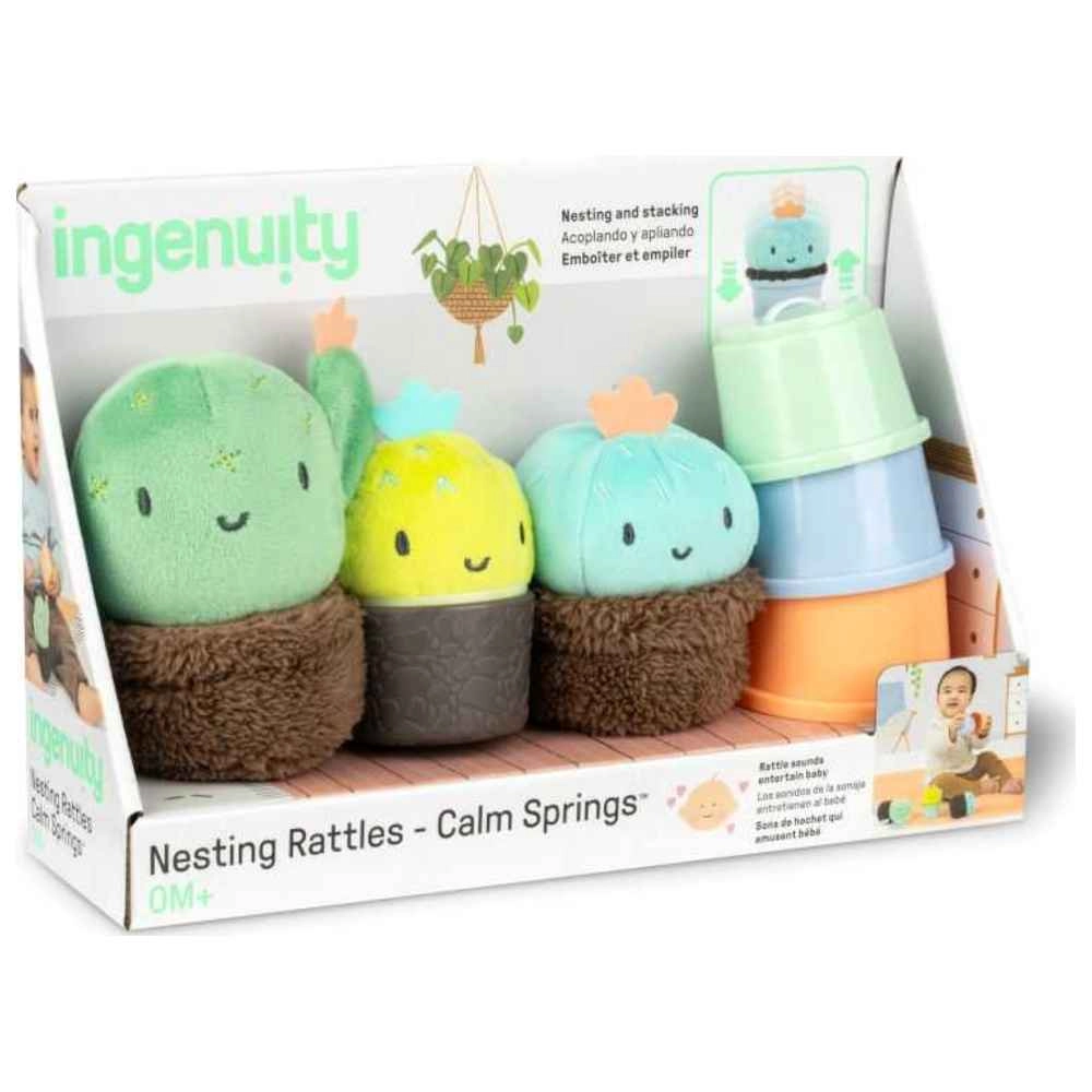 Calm Springs Nesting Rattles - 3 months fabric BPA-free plastic 3 pieces