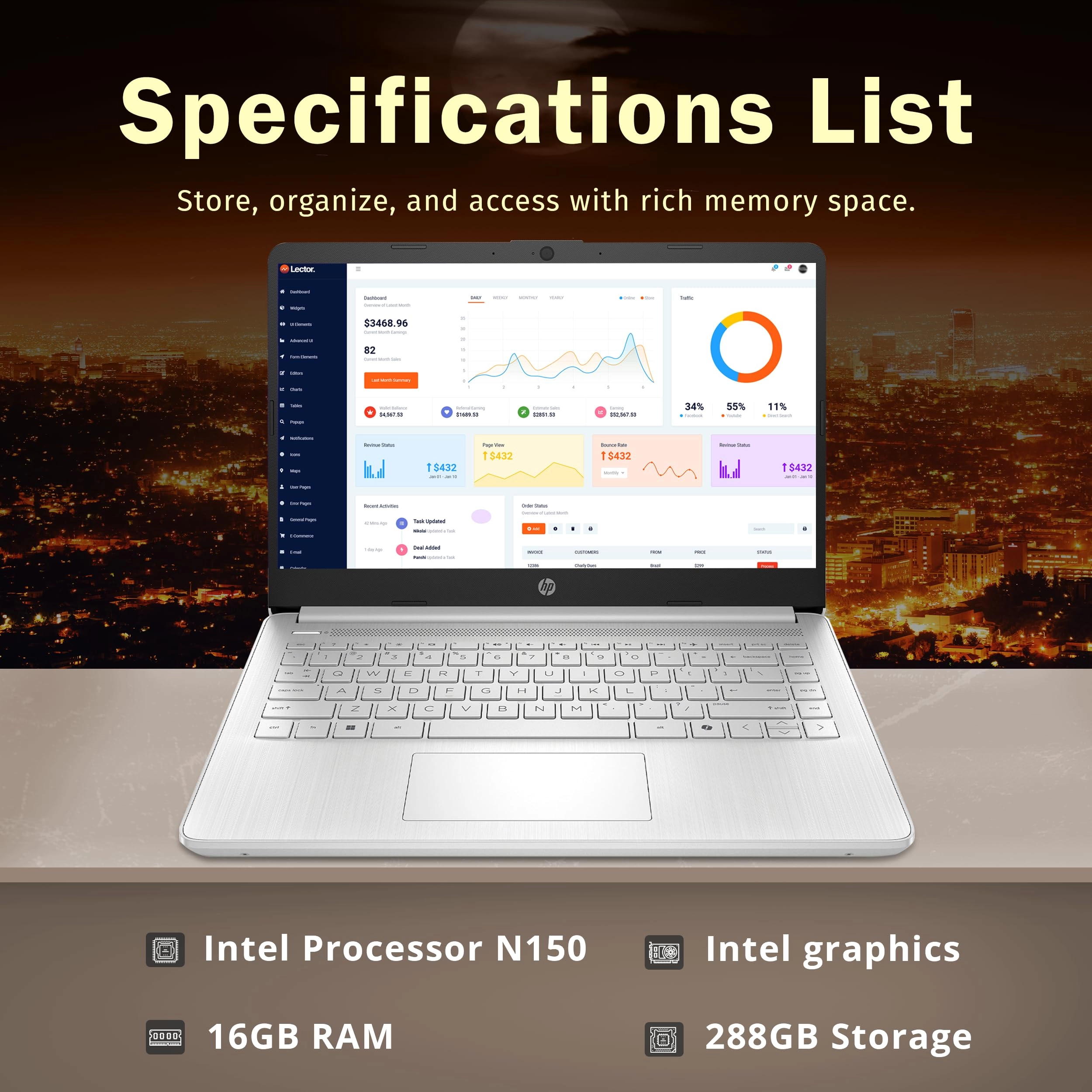 Stream 14 - 14'' N150 16GB DDR4 288GB