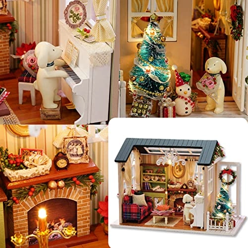 DIY House Kit - LED Light Wood 8.3*4.9*5.7in