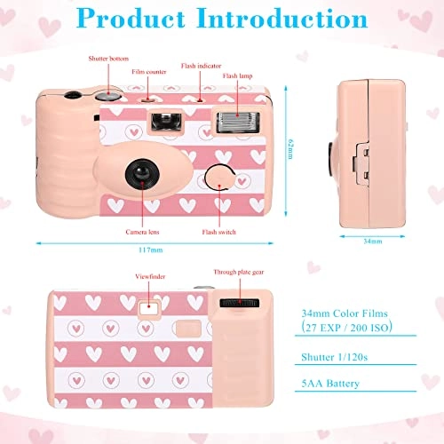 Disposable Camera - 3 Pack 35mm Pink with Flash