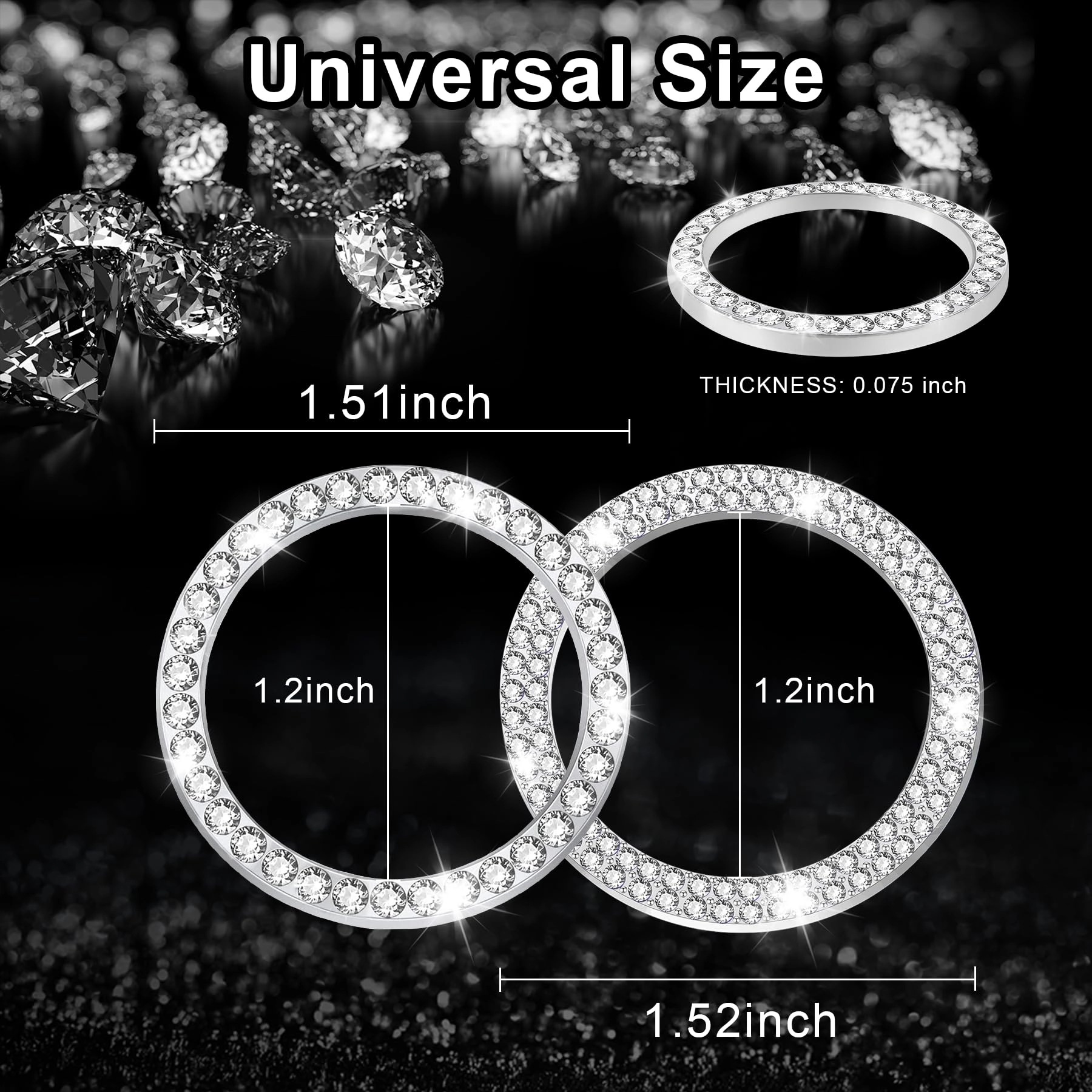 Crystal Combinatorial Rhinestone Engine Start Decoration Ring