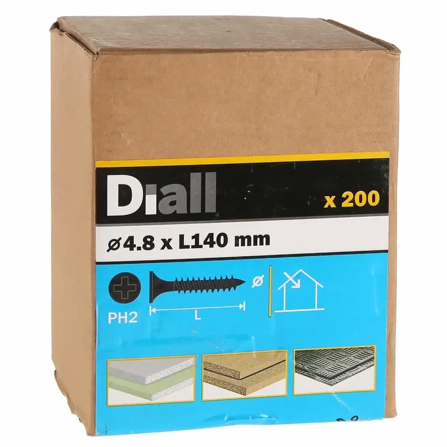 Diall Carbon Steel Fine Plasterboard Screw Pack 4.8mm 140mm