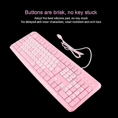 Adjustable Bracket Cute Cartoon Keyboard - US Wired