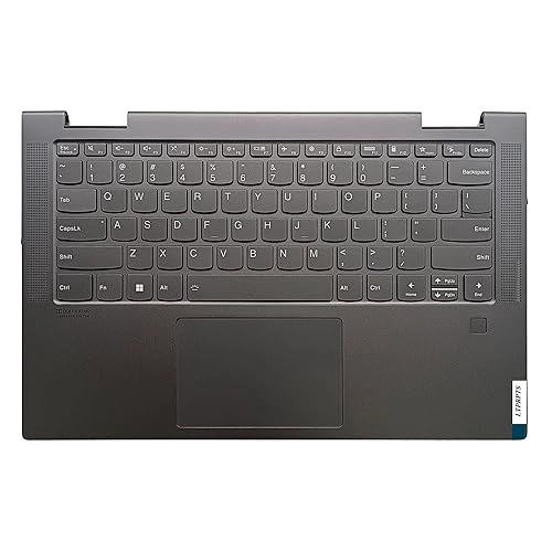 Upper Case Palmrest Backlit Keyboard Touchpad Assembly - Lenovo Yoga 7 14ITL5 Grey