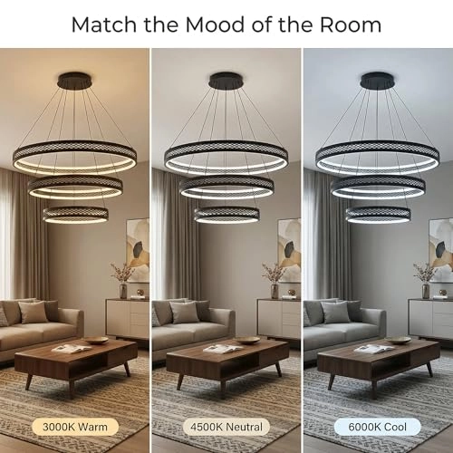 Modern LED Chandelier - 3000K-6000K Dimmable