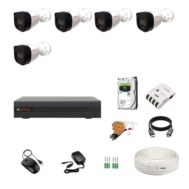 illumax 5MP 8 Channel DVR + 5MP 5 Bullet Camera + 2 TB HDD + 8 CH SMPS + CCTV Cable + BNC/DC