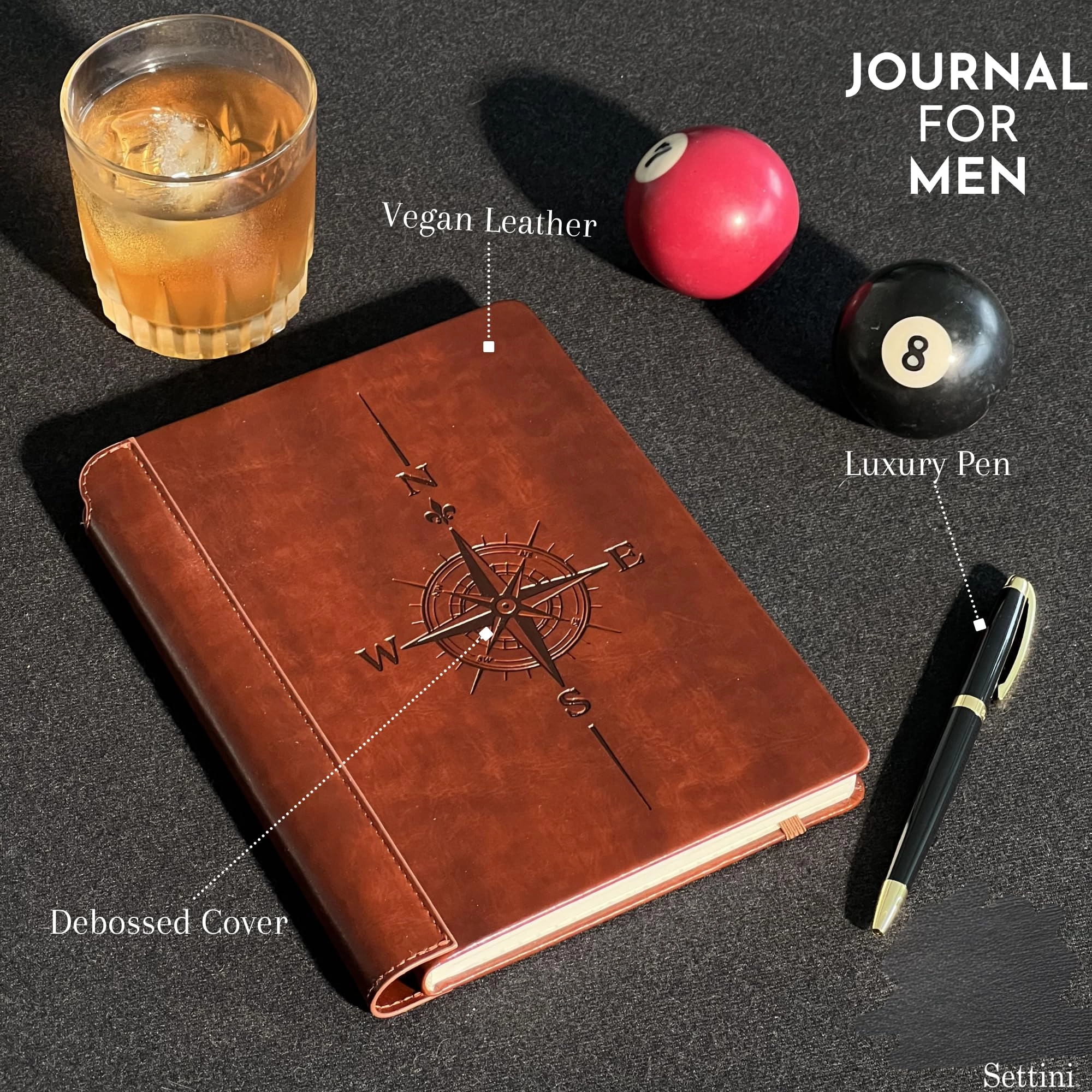 Compass Journal A5 Hardcover - Lined 192 Pages Gift Set