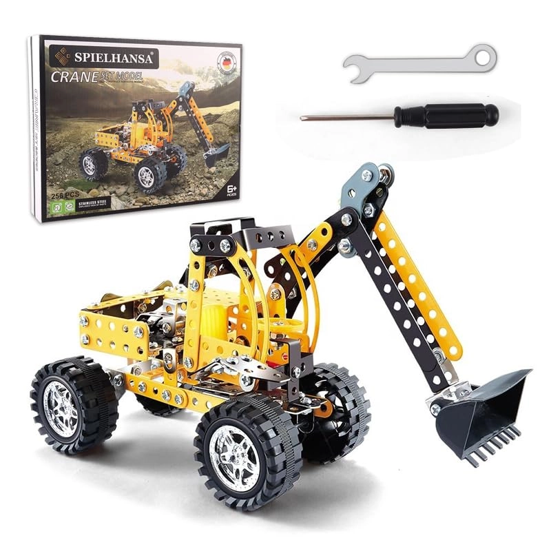 Spielhansa Metal Construction Crane - 256 pcs for ages 3+