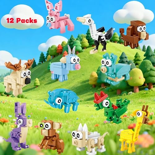 Mini Building Blocks Animals - 12 pcs