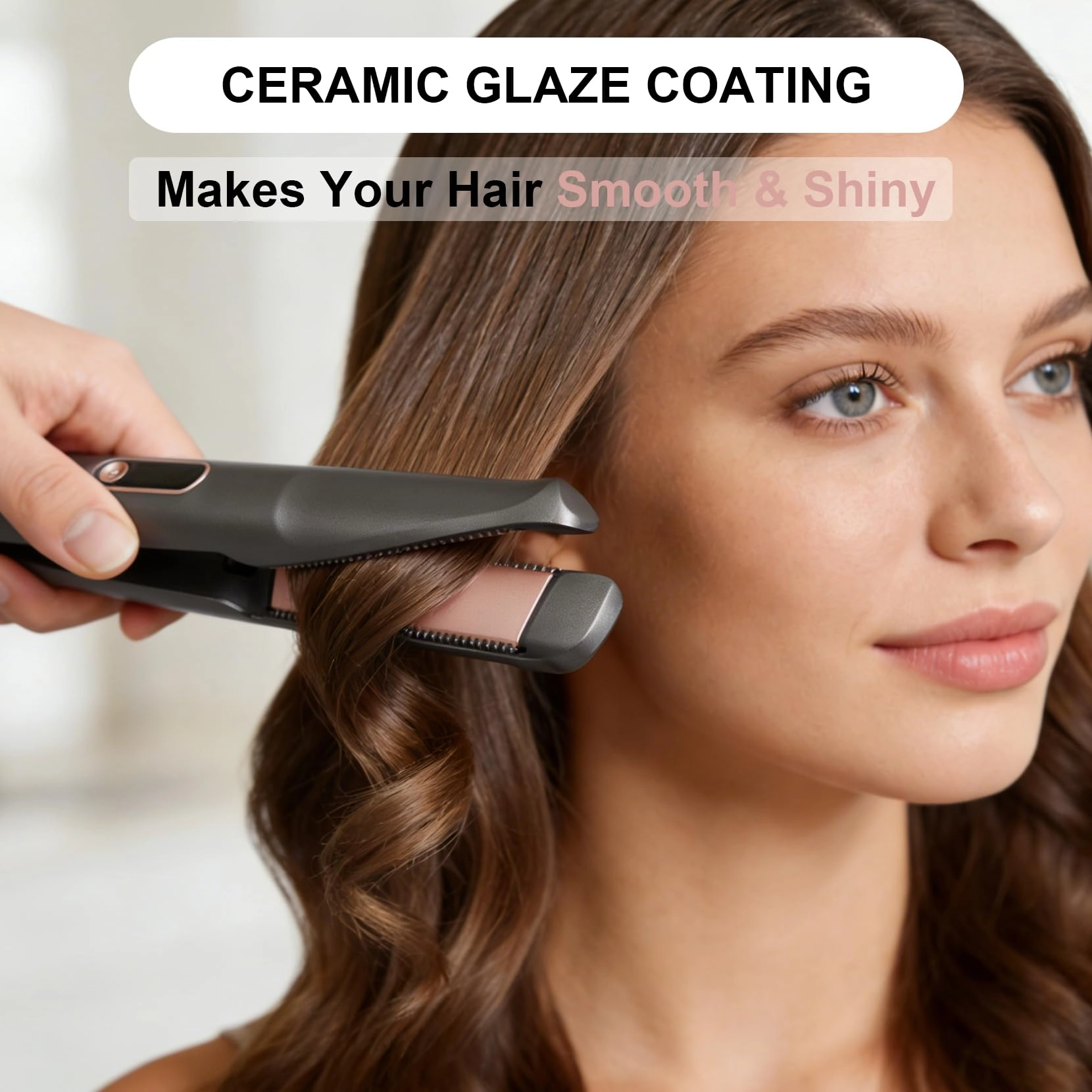 2 in 1 Hair Straightener and Curler - 1-inch Ceramic Titanium Plates 450°F