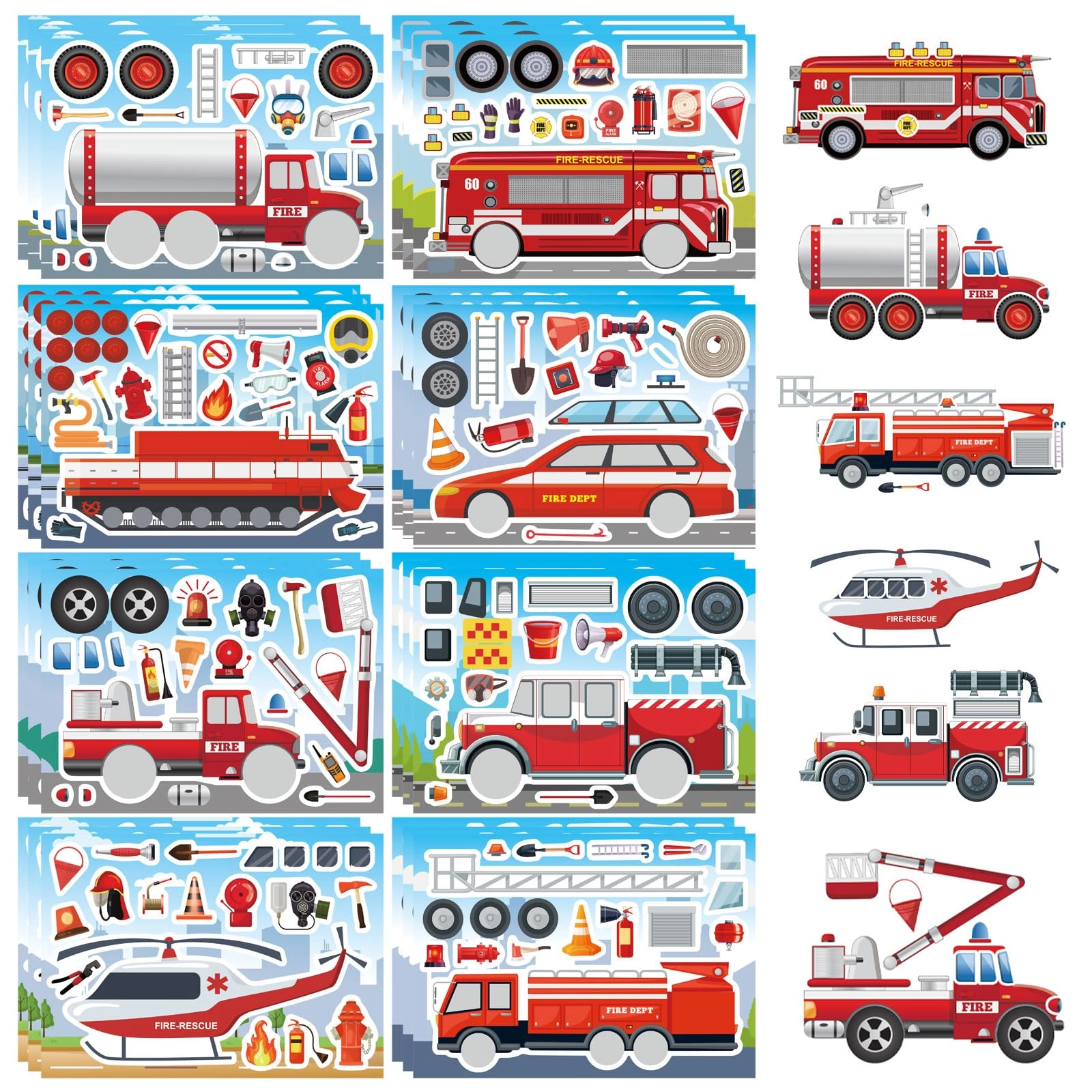 otaity Fire Truck Stickers - 24 pages 24 piece(s)