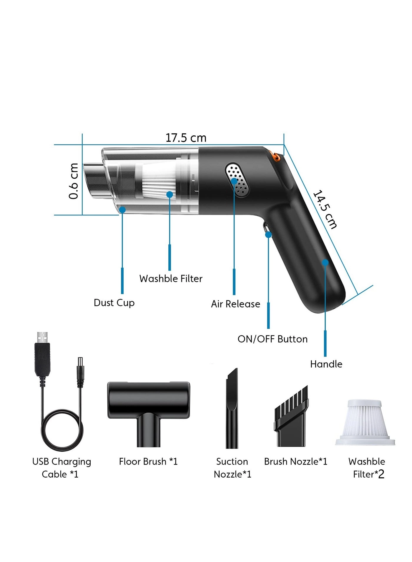 Cordless Vacuum Cleaner - 4000mAh