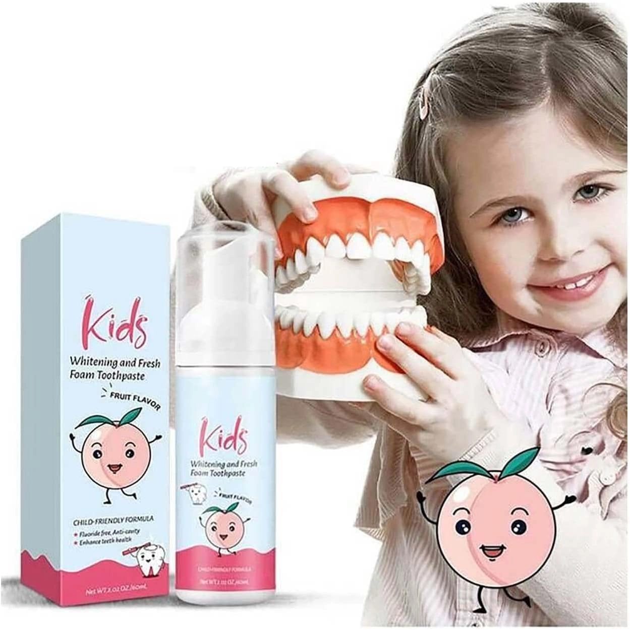 woobles Foam Fruit Flavor Toothpaste Kids 60ml