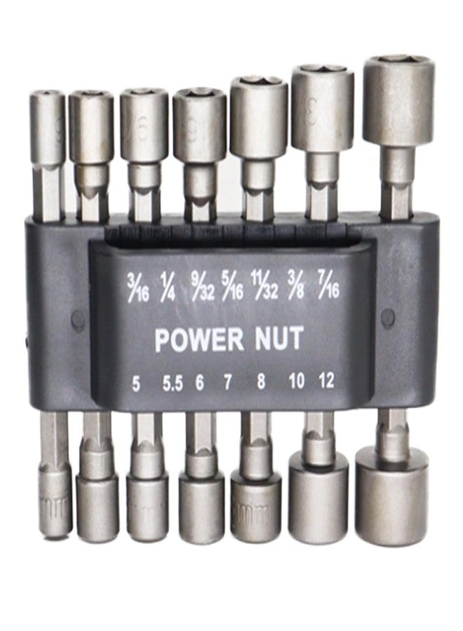 AionneWie Power Nut Driver Drill Bit - 14-Piece 1/4" Hex Drive Metric & SAE
