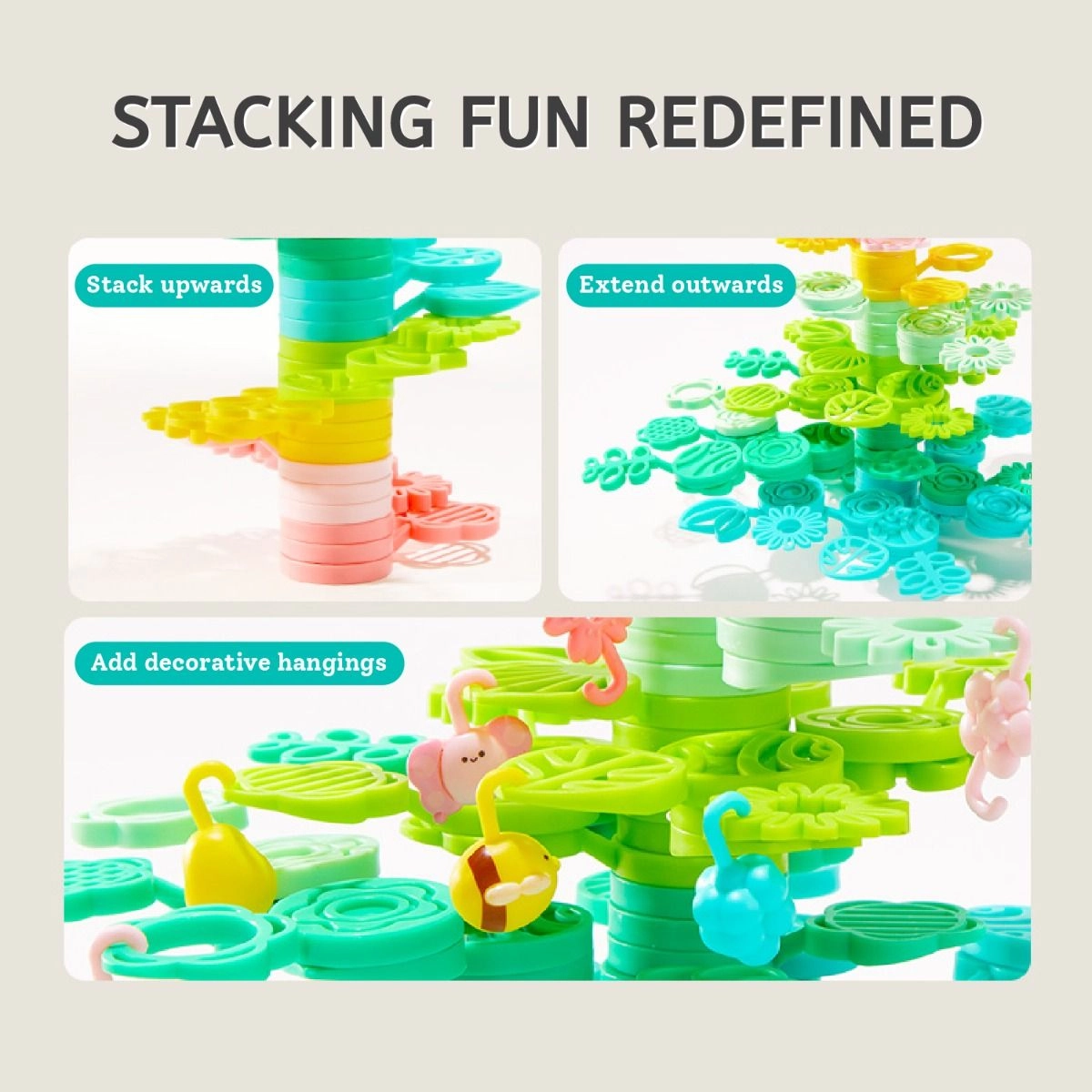 Floral Balancing Blocks - 82pcs
